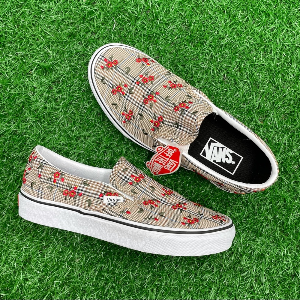 Vans Classic Slip On Glen Plaid Floral - Picture 7 of 7